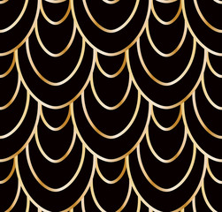 Seamless golden wire scales pattern