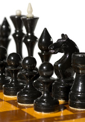 Naklejka premium Chess pieces on white