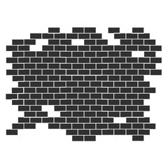 Background texture vector-brick wall broken on the edges