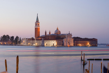 View of San Giorgio Magiore's cathedral early in the morning. Venice, Italy