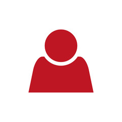 Red Vector man profile Icon. Vector illustration