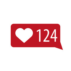 Like isolated counter notification. Flat Social Media Sign. Vector illustration