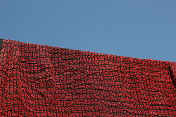 Thai silk in  the  blue sky