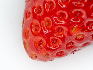 Extreme close up of tip of strawberry - focus stacked