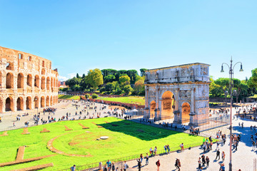 Colosseum and Arch of Constantine in Rome