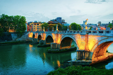 Ponte Sant Angelo Bridge evening