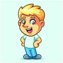 Obraz premium Boy Activities Mascot Design Vector