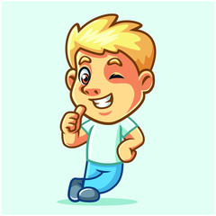 Boy Activities Mascot Design Vector