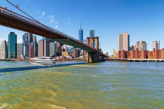 Brooklyn Bridge Above East River