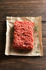 Minced meat on paper