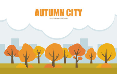 Vector background autumn city.