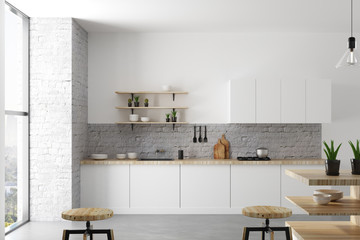 Clean light kitchen interior