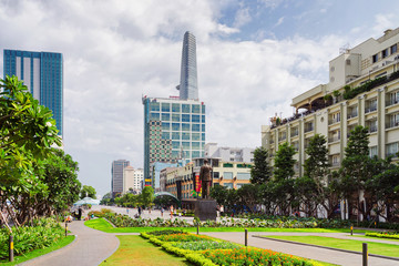 Modern buildings in Business District at Ho Chi Minh Square