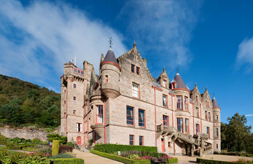 Fototapeta na wymiar Belfast castle. Tourist attraction on the slopes of Cavehill Country Park in Belfast, Northern Ireland