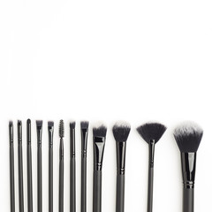 Makeup brush on white background