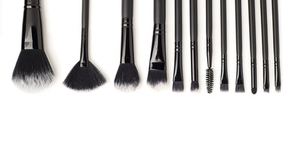 Makeup brush on white background