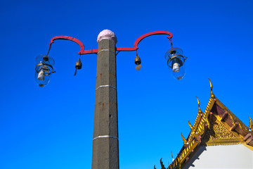 Fototapeta na wymiar Lighting lamps in the temple.