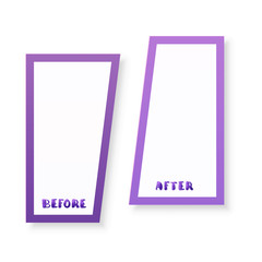 Before and After card. Vector illustration.