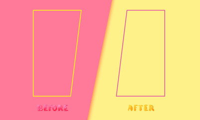 Before and After card. Vector illustration.