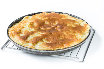 Apple pie on white background