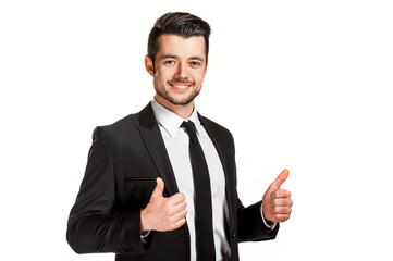 happy businessman of his success