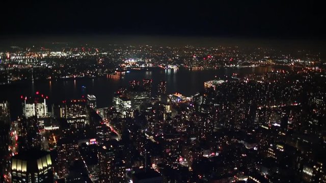 New York dall'alto, di notte