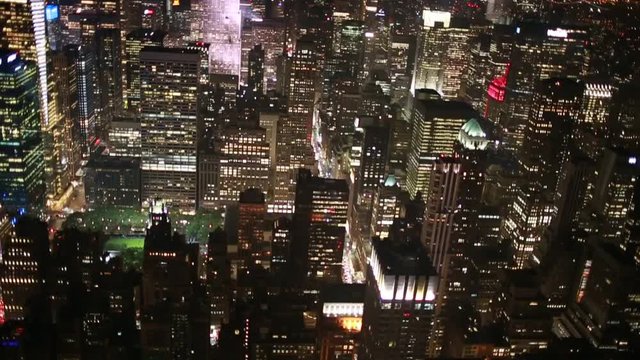 New York dall'alto di notte