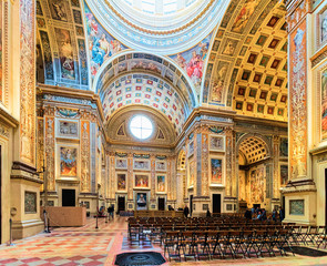 Interior of Church of Sant Andrea Montegna in Mantua