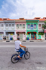 Colourful "Peranakan" House. The word 'Peranakan' used by the local people of the Malay Archipelagos to address foreign immigrants whom established families in the Straits of Southeast Asia.