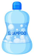 A Blue Shampoo Bottle on White Background