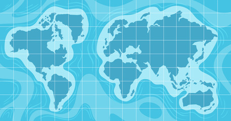 A Ocean Blue World Map