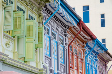 Colourful "Peranakan" House. The word 'Peranakan' used by the local people of the Malay Archipelagos to address foreign immigrants whom established families in the Straits of Southeast Asia.