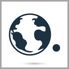 Earth and Moon simle icon