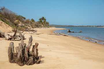 Indian ocean coastline and beaches of Mozambique
