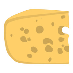 Cheese vector icon isolated on white background. Flat yellow milk food symbol for web site design, mobile app. Logo triangle block cheese illustration