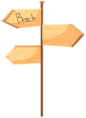 A Wooden Signboard on White Background