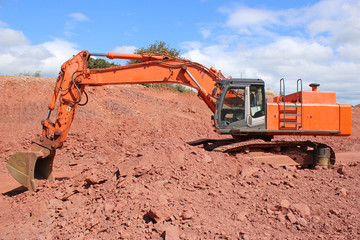 Digger on a construction site