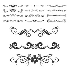 Text separator decoratice divider book typography ornament design elements vector vintage dividing shapes illustration