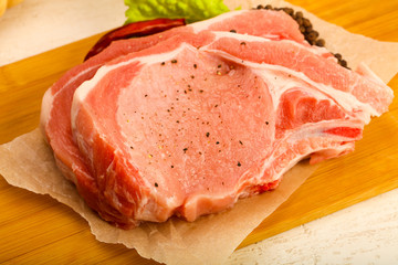 Raw pork cutlet