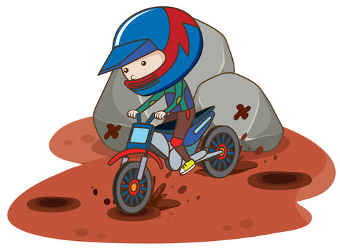 Motocross Bike Riding in Mud
