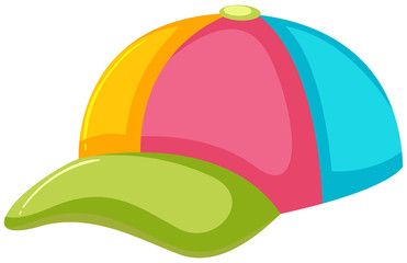 A Colourful Cap on White Background