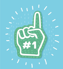 Foam finger - fan finger.