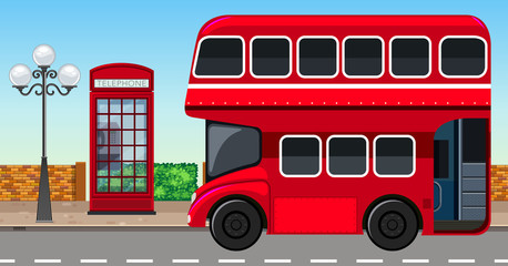 London Double Decker Bus in City