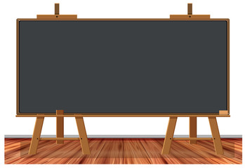 Wooden Blackboard on White Background