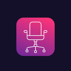 office chair vector icon, linear