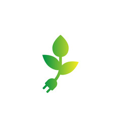 plant with electric plug, green energy concept