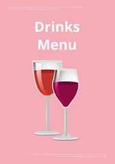 Glass of wine poster with two glasses of wine