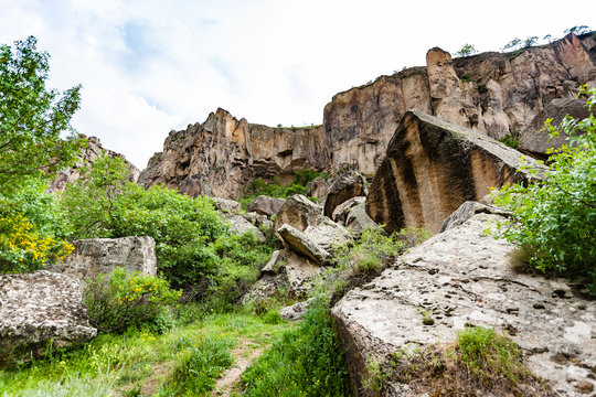 old volcanic rocks of gorge in Ihlara Valley
