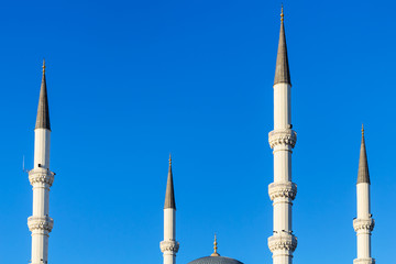 minarets of Kocatepe Mosque in Ankara city