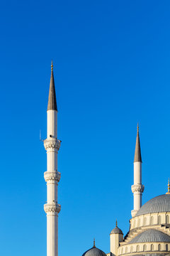 minarets and dome of Kocatepe Mosque in Ankara